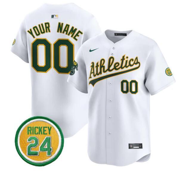 Oakland Athletics Active Player Custom White Rickey Henderson Patch Vapor Premier