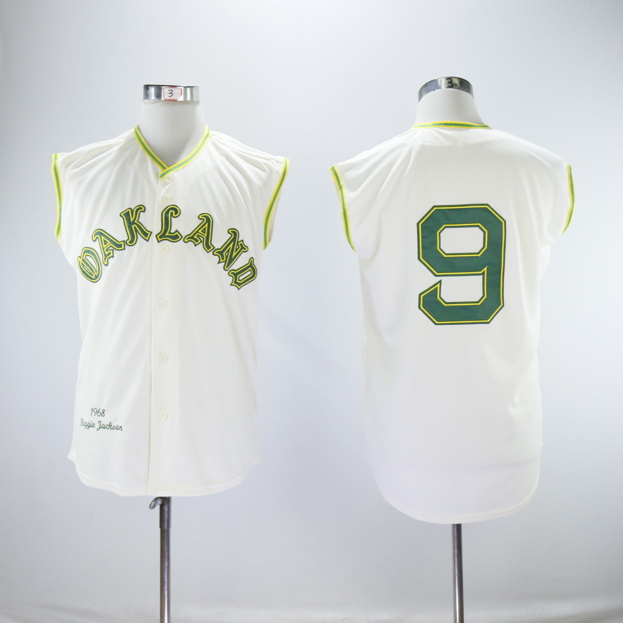 Oakland Athletics #9 Reggie Jackson Athletics 9 Off-White Retro Style 2