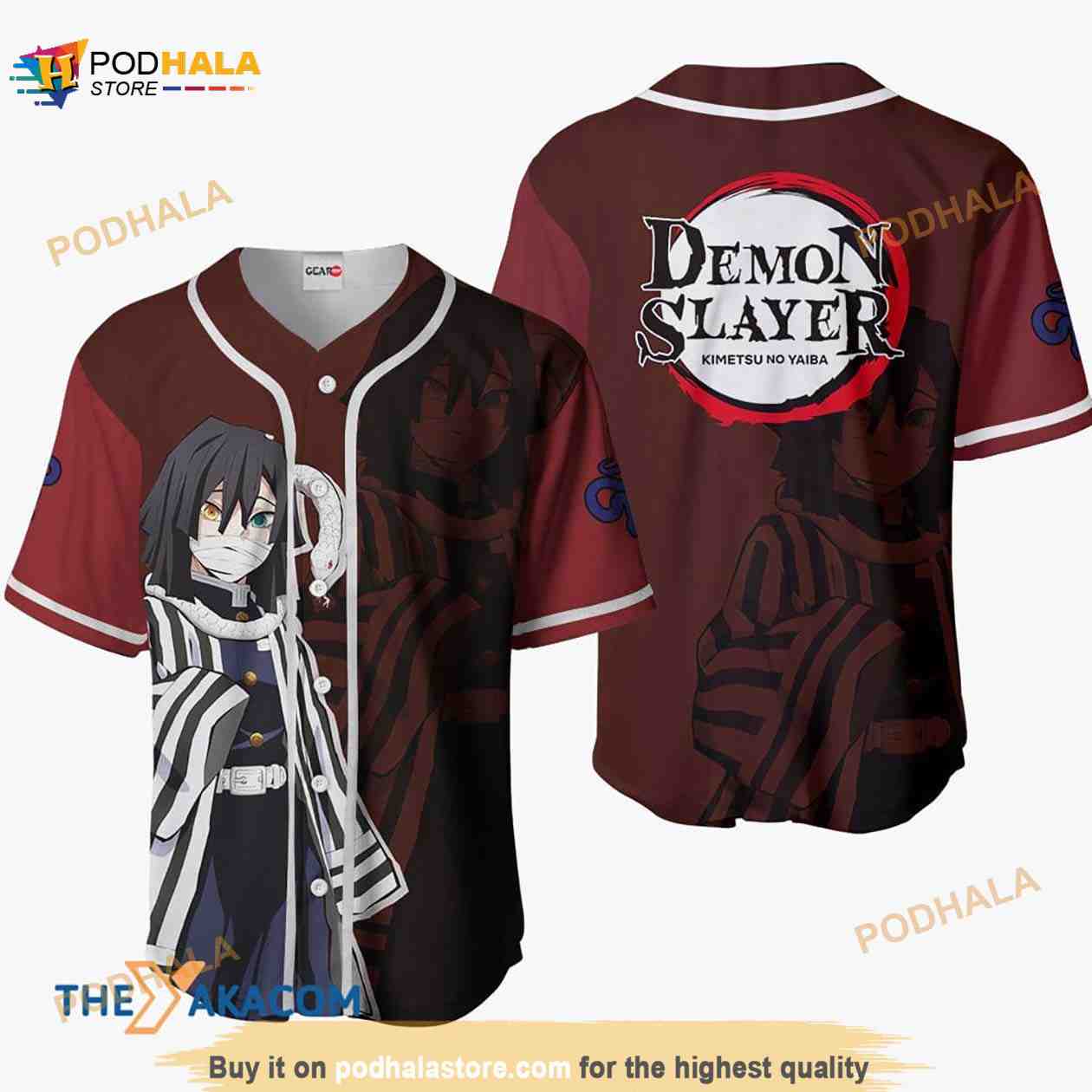 Obanai Iguro Kimetsu Anime 3D Baseball Jersey Shirt