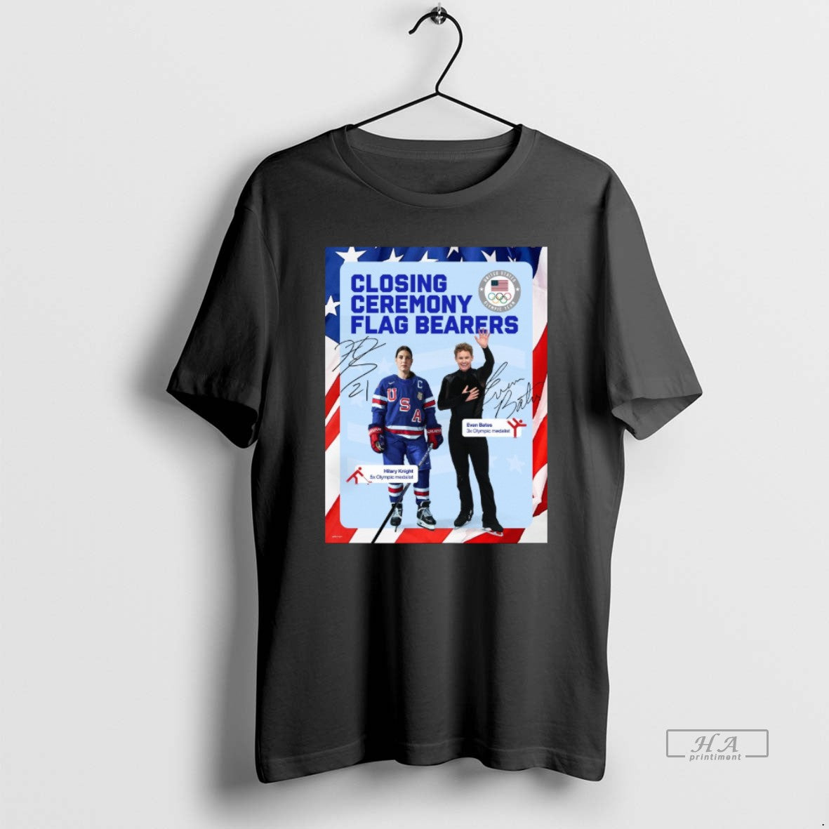 Official Closing Ceremony Olimpic Train Flag Bearers Hilary Knight Evan Bates 2026 Winter Olympics T-Shirt, Sweatshirt, Hoodie, Long Sleeve