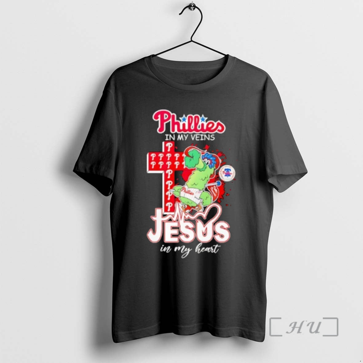 Officials Philadelphia Phillies In My Veins Jesus In My Heart Mascot Premium T Shirts Sweater