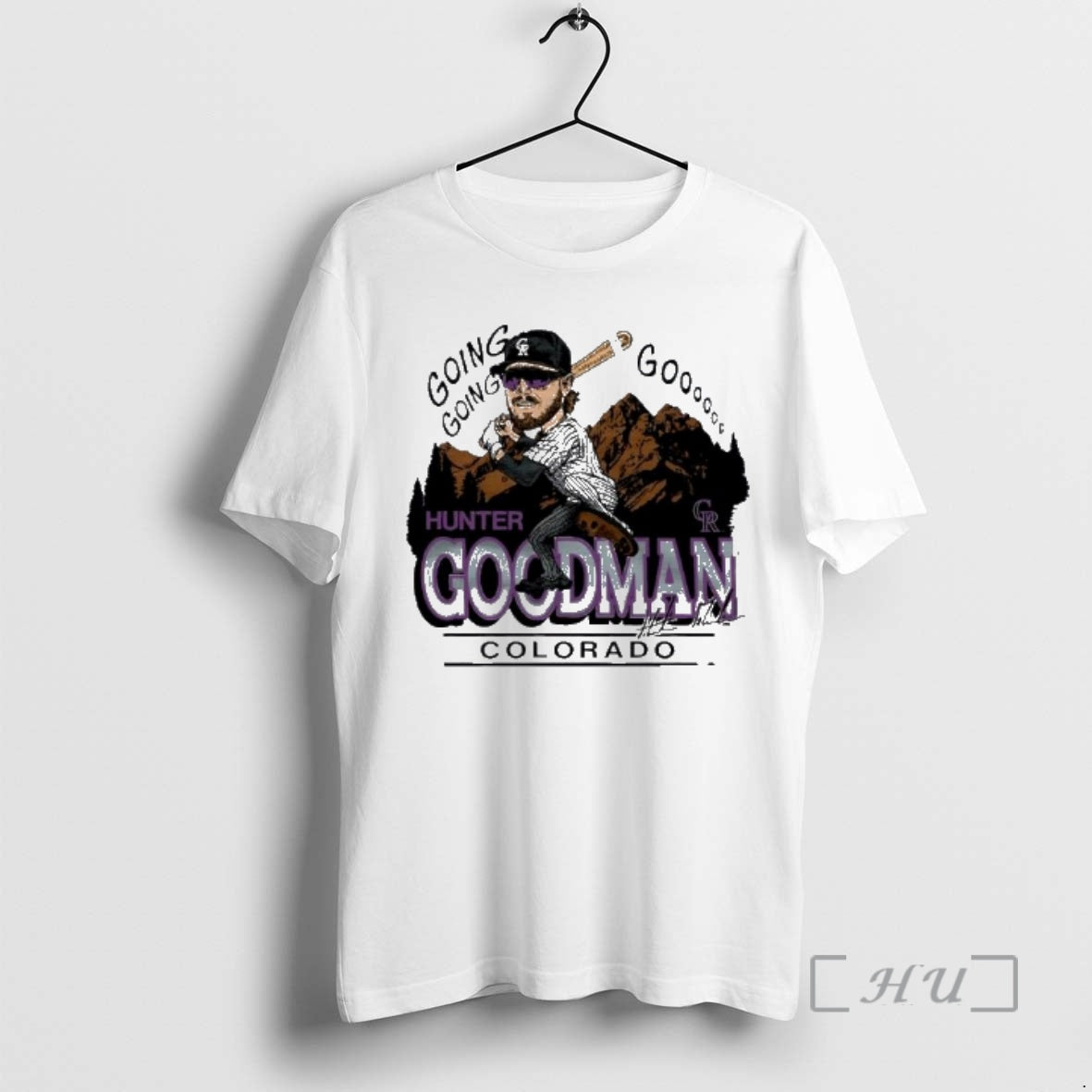 Officials Rockies Hunter Goodman Signature Mlb Cartoon