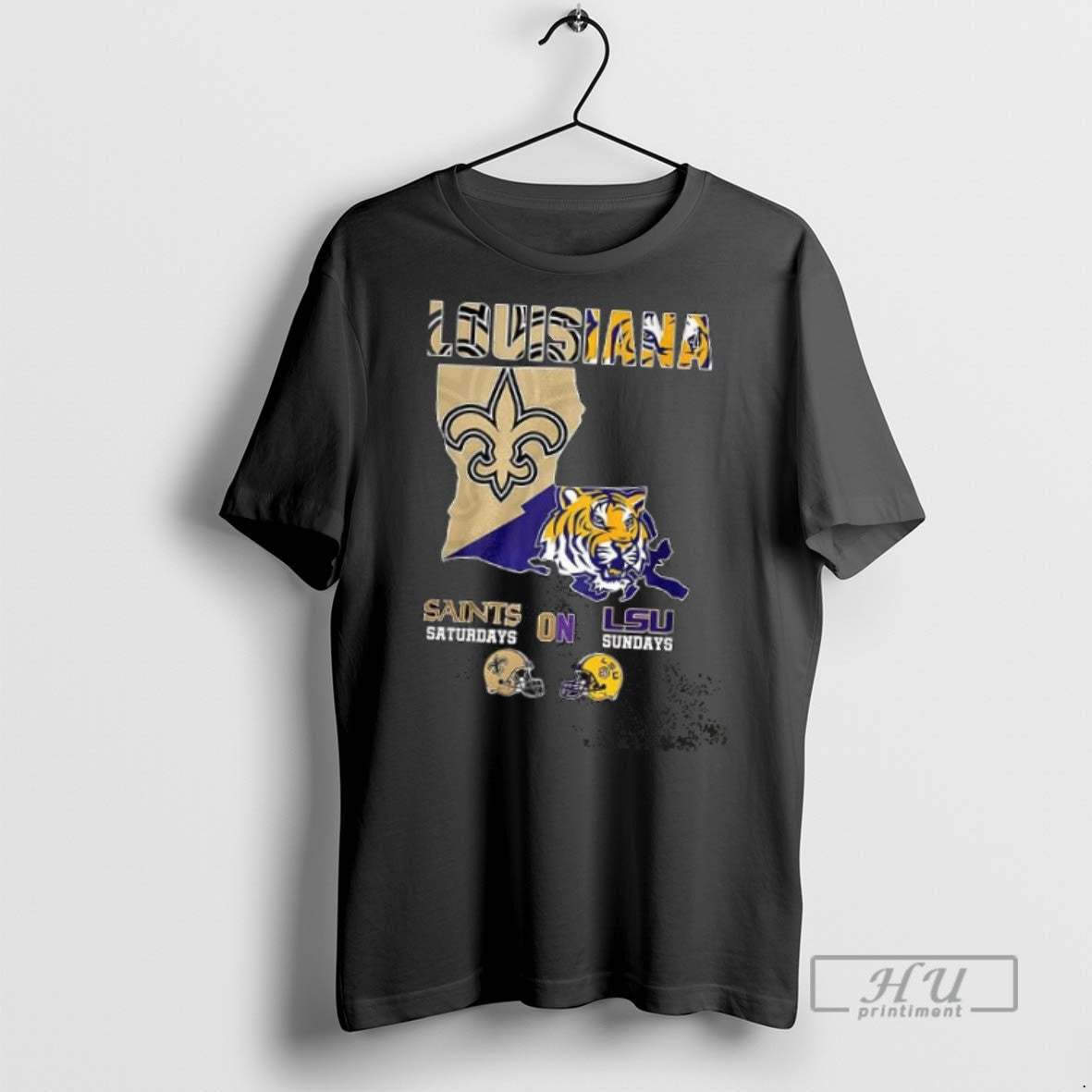 Officials Trending Louisiana Saints Saturdays On Lsu Sundays Map T Shirt