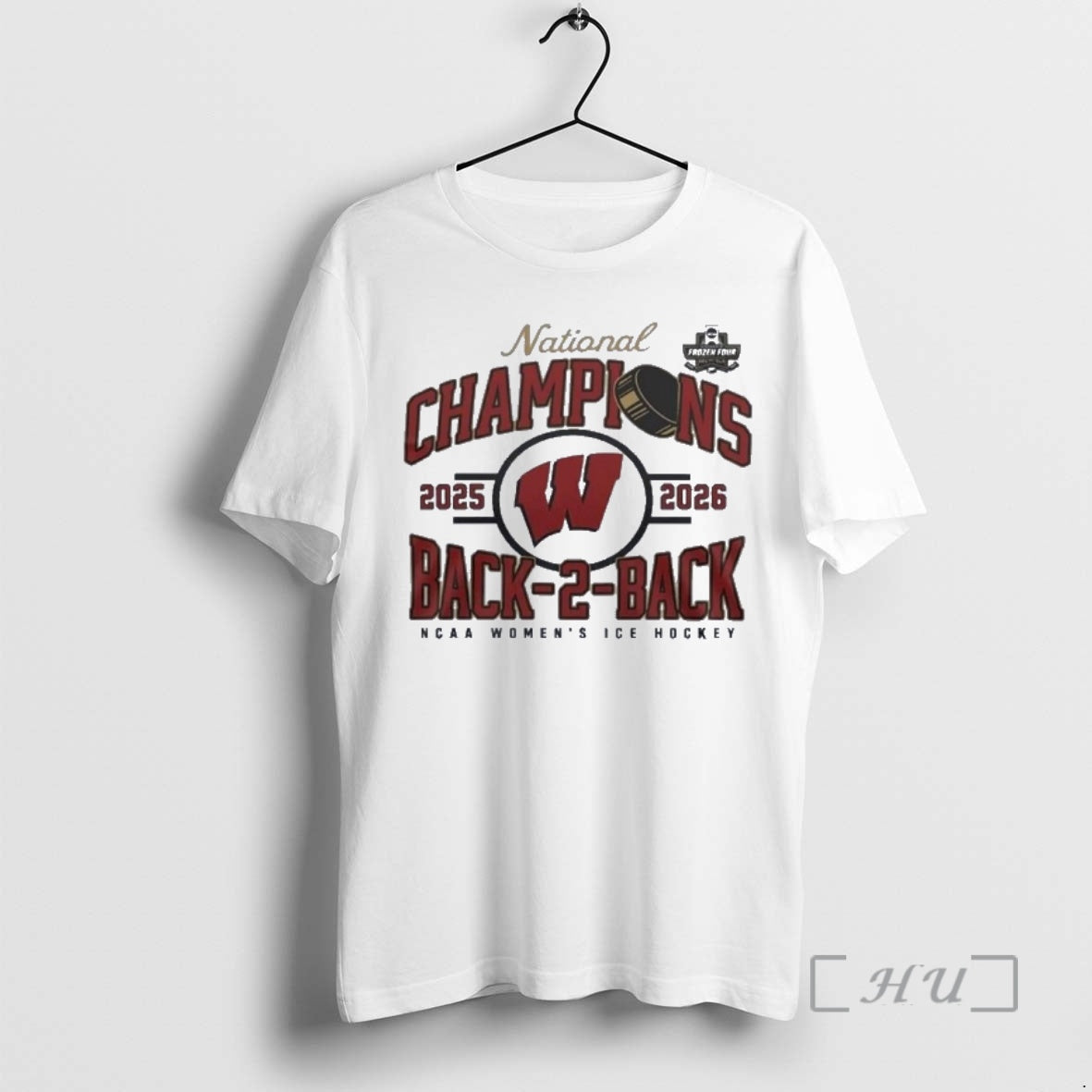 Officials Wisconsin Badgers Back To Back Ncaa Womens Ice Hockey National Champions Premium T Shirts