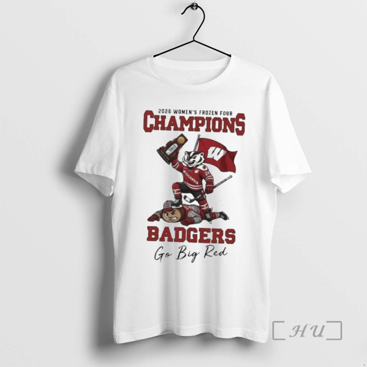 Officials Wisconsin Badgers Beat Buckeyes 2026 Womens Frozen Four Champions Mascot Premium T Shirts Sweater