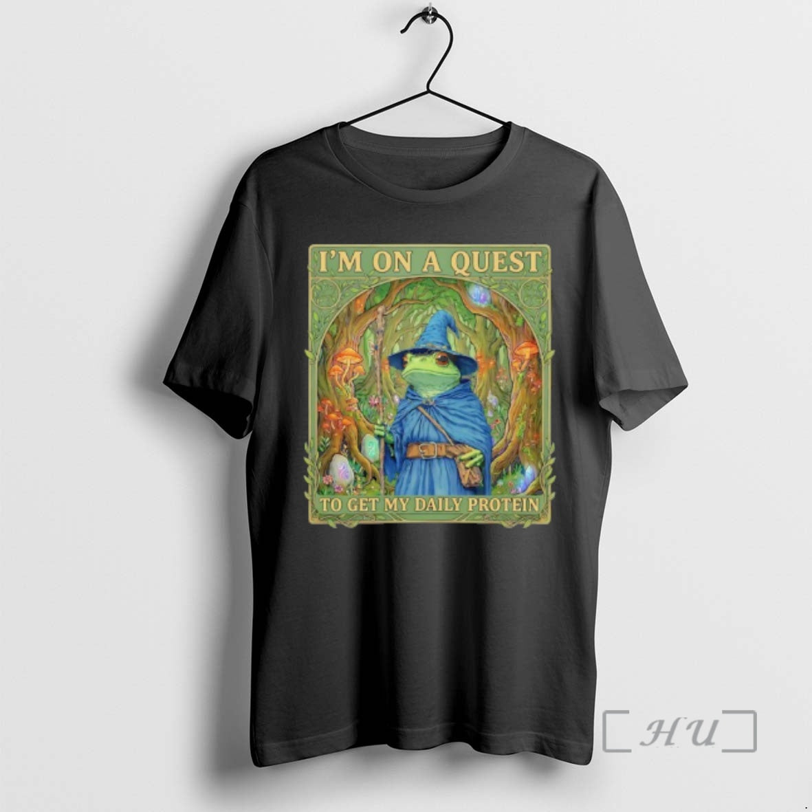 Officials Wizard Frog Im On A Quest To Get My Daily Protein Premium T Shirts