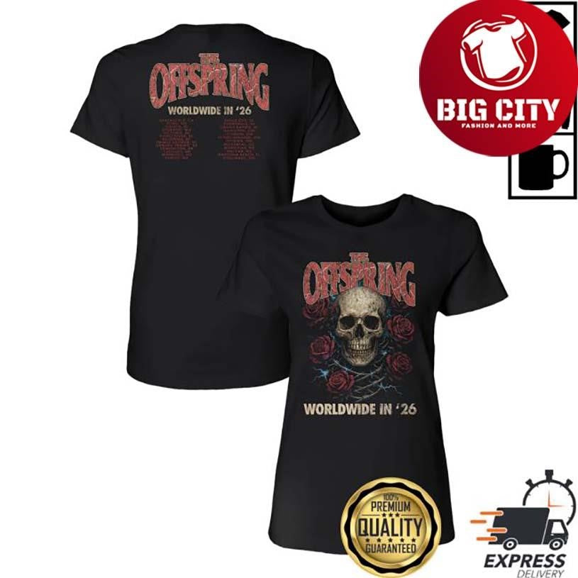 Offspring Rose Skull 2026 Tour Two Sided shirt