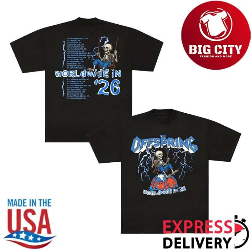 Offspring Swinging Skeleton 2026 Tour Two Sided Shirt