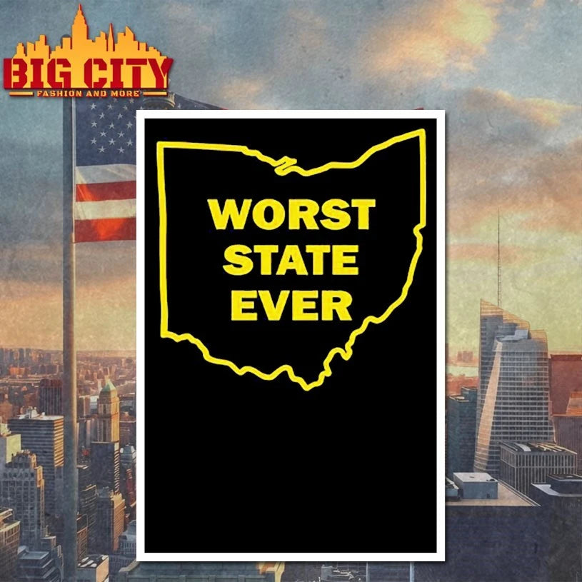 Ohio Sucks Worst State Ever map shirt
