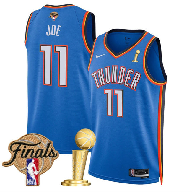 Oklahoma City Thunder #11 Isaiah Joe Blue 2025 Finals Patch And Finals Champions