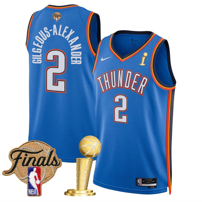 Oklahoma City Thunder #2 Shai Gilgeous-Alexander Blue 2025 Finals Patch And Finals