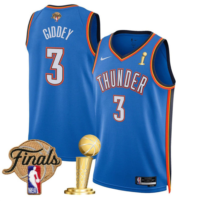 Oklahoma City Thunder #3 Dillon Jones Blue 2025 Finals Patch And Finals Champions