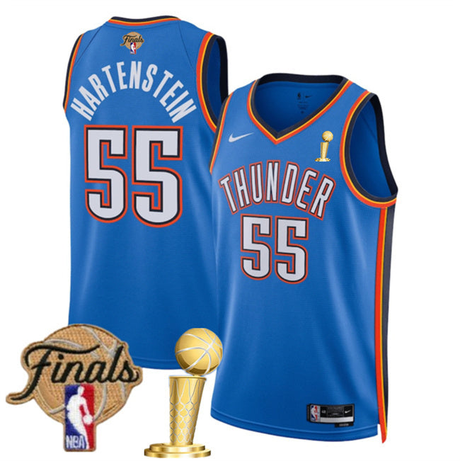 Oklahoma City Thunder #55 Isaiah Hartenstein Blue 2025 Finals Patch And Finals
