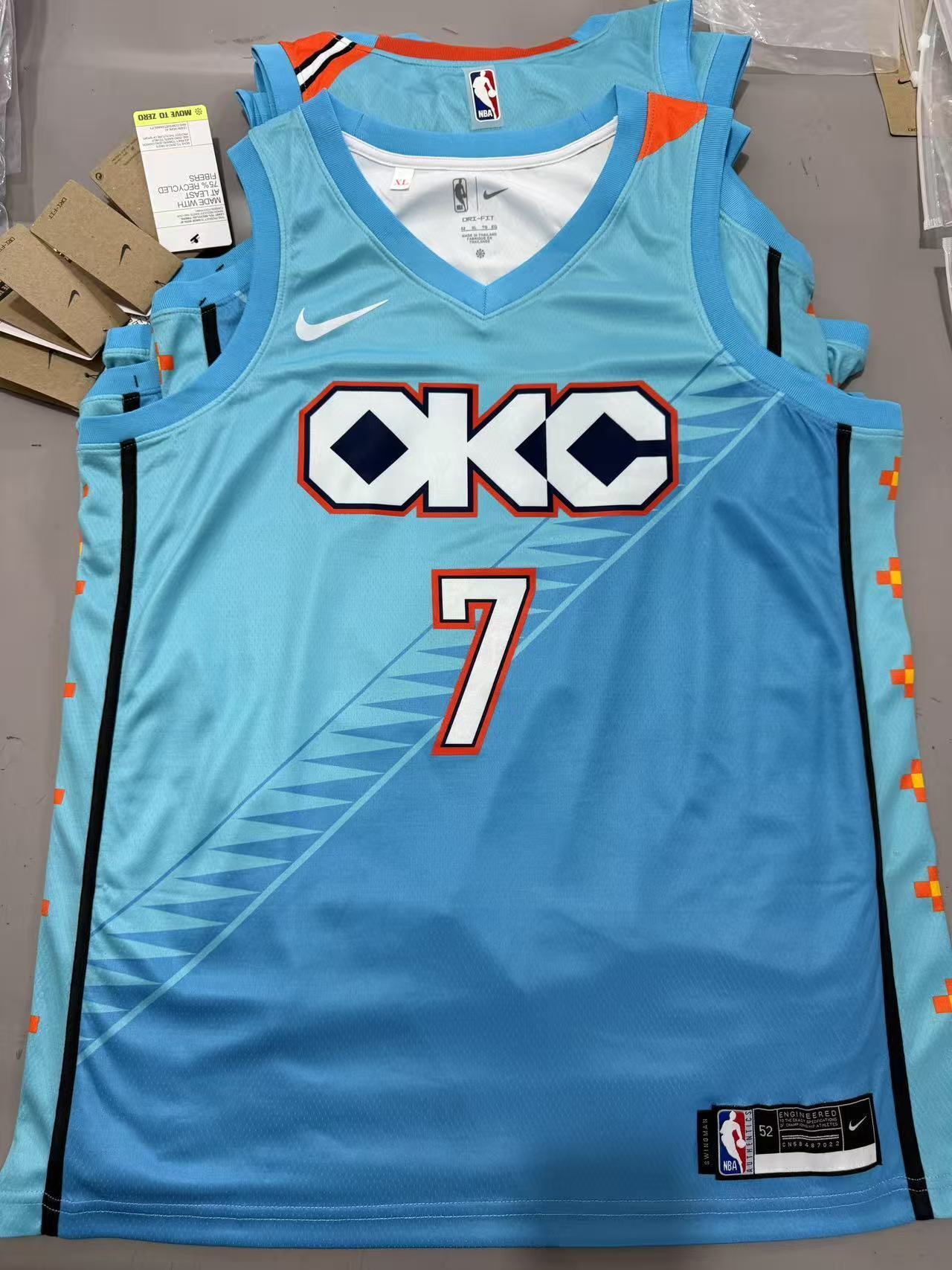 Oklahoma City Thunder #7 Chet Holmgren 19 Season Thunder Team City Blue Style 2