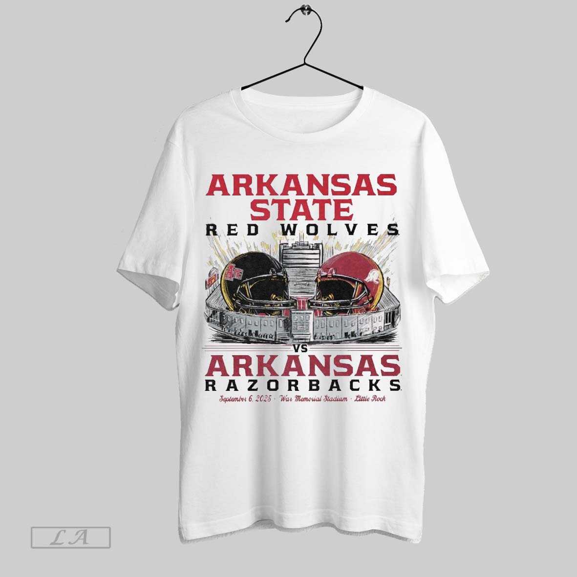 Original Arkansas State Red Wolves Vs Arkansas Razorback September 6 2025 War Memorial Stadium Little