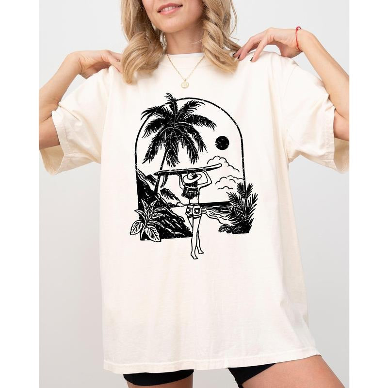 Paradise, Summer, Beach, Surf, Cowgirl, Western, Retro, Hot Girl Summer Tshirt, Women's Comfort Color Tee, Tshirt Hoodie,...