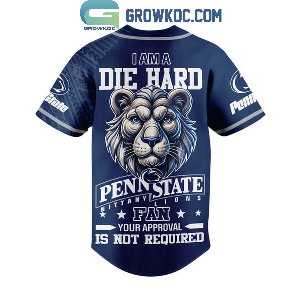 Penn State Nittany Lions Die Hard Fan Forever Personalized Baseball Jersey