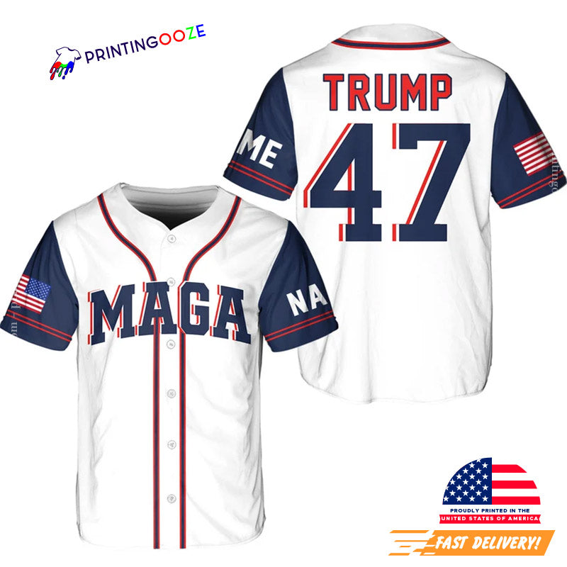 Personalized MAGA Trump Support Baseball Jersey