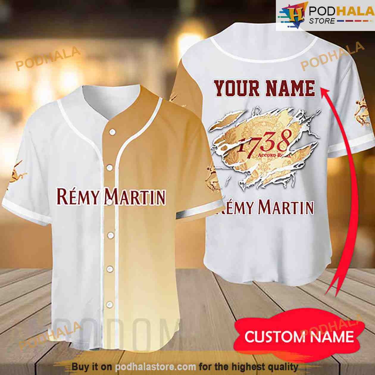 Personalized Name Basic Rémy Martin 3D Baseball Jersey