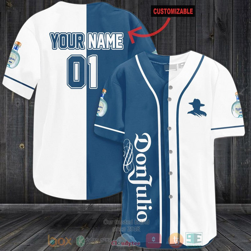 Personalized Don Julio custom white blue Baseball shirt