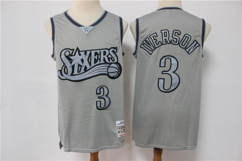 Philadelphia 76ers #3 Allen Iverson 76 3 # Gray Retro Limited Edition Jersey -- Edition
