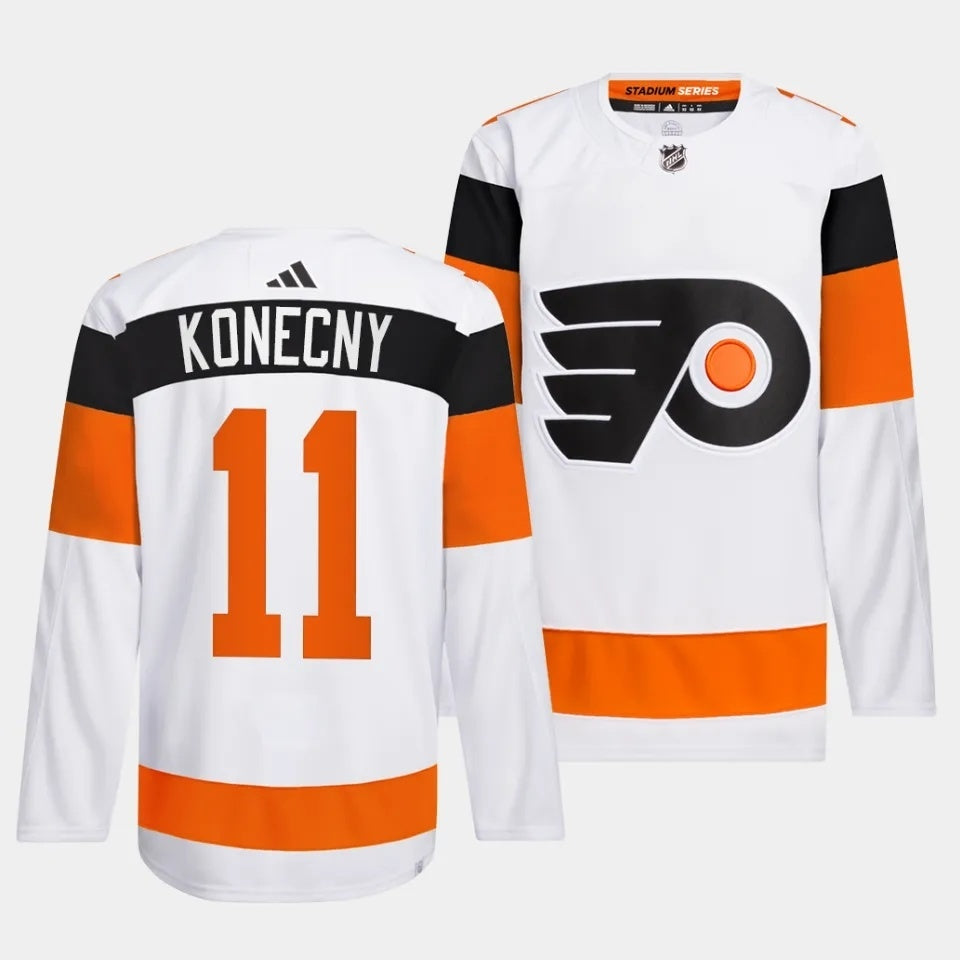 Philadelphia Flyers #11 Travis Konecny 2024 NHL Stadium Series White Jersey
