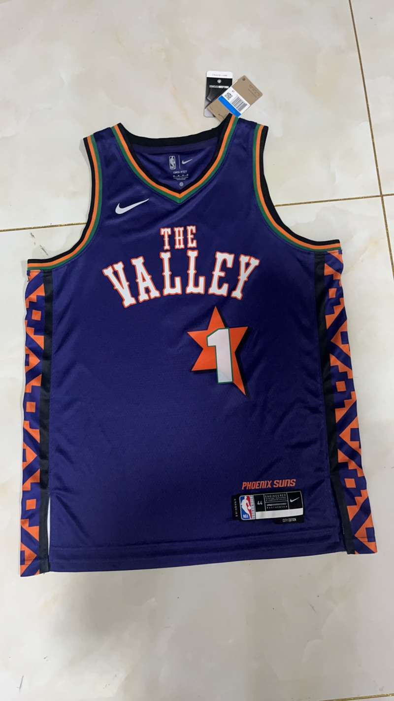 Phoenix Suns #1 Devin Booker 25 Suns City Purple Style 2