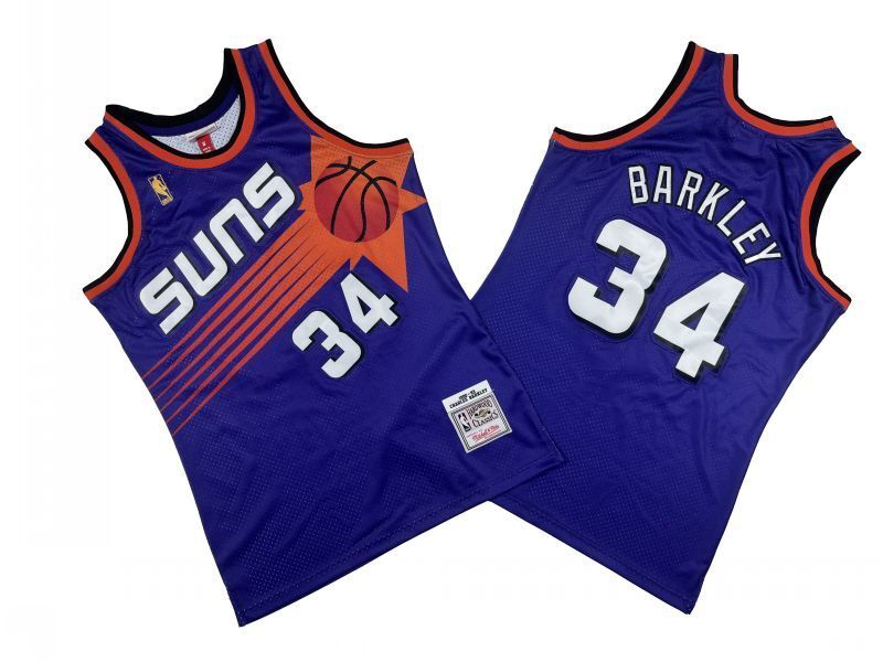 Phoenix Suns #34 Charles Barkley Suns 34 # Purple 92-93 Season Mitchell Retro Jersey --. Barkley Style 2