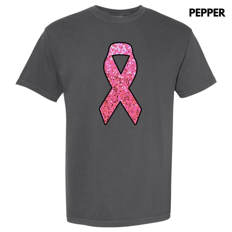 Pink Faux Glitter Ribbon Comfort Colors T-Shirt 'NLB' Hoodie, Sweatshirt | WearSparks.com