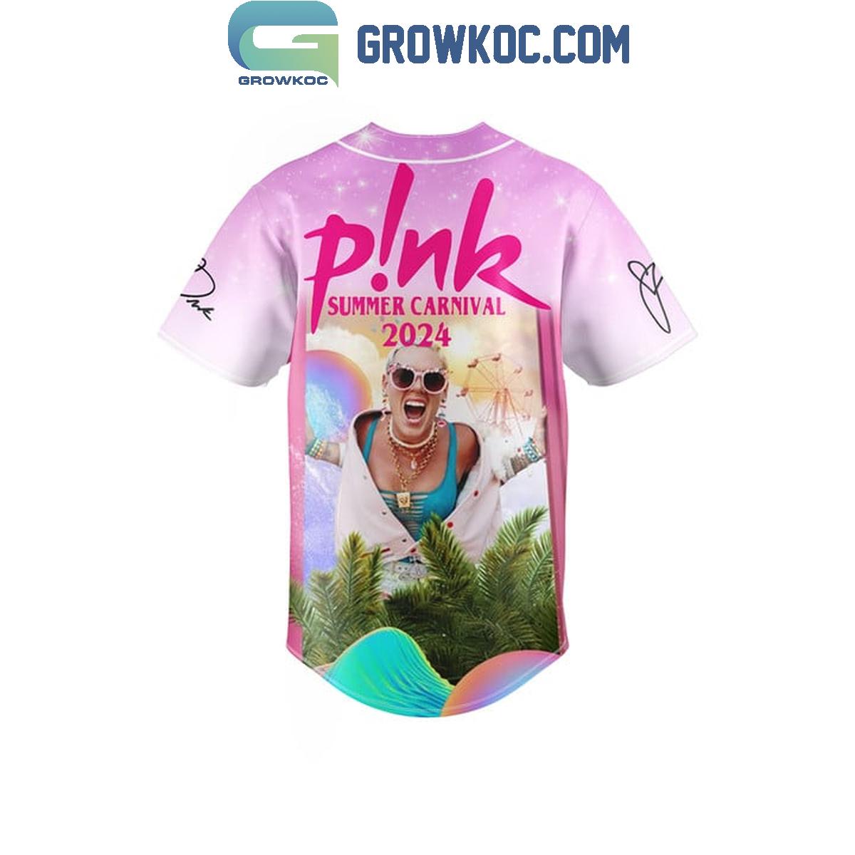 Pink Summer Carnival Loyal Personalized Baseball Jersey