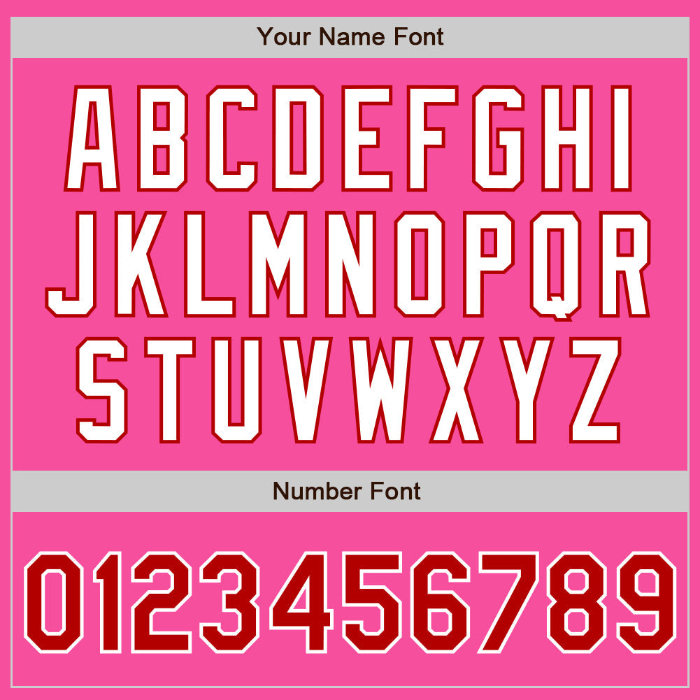 Custom Pink Red-White Authentic Baseball Jersey