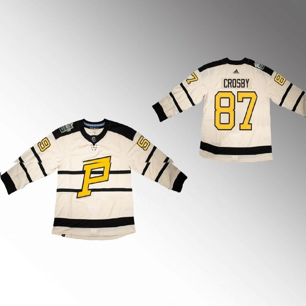 Pittsburgh Penguins #87 Sidney Crosby 2023 Winter Classic Primegreen Cream Jersey