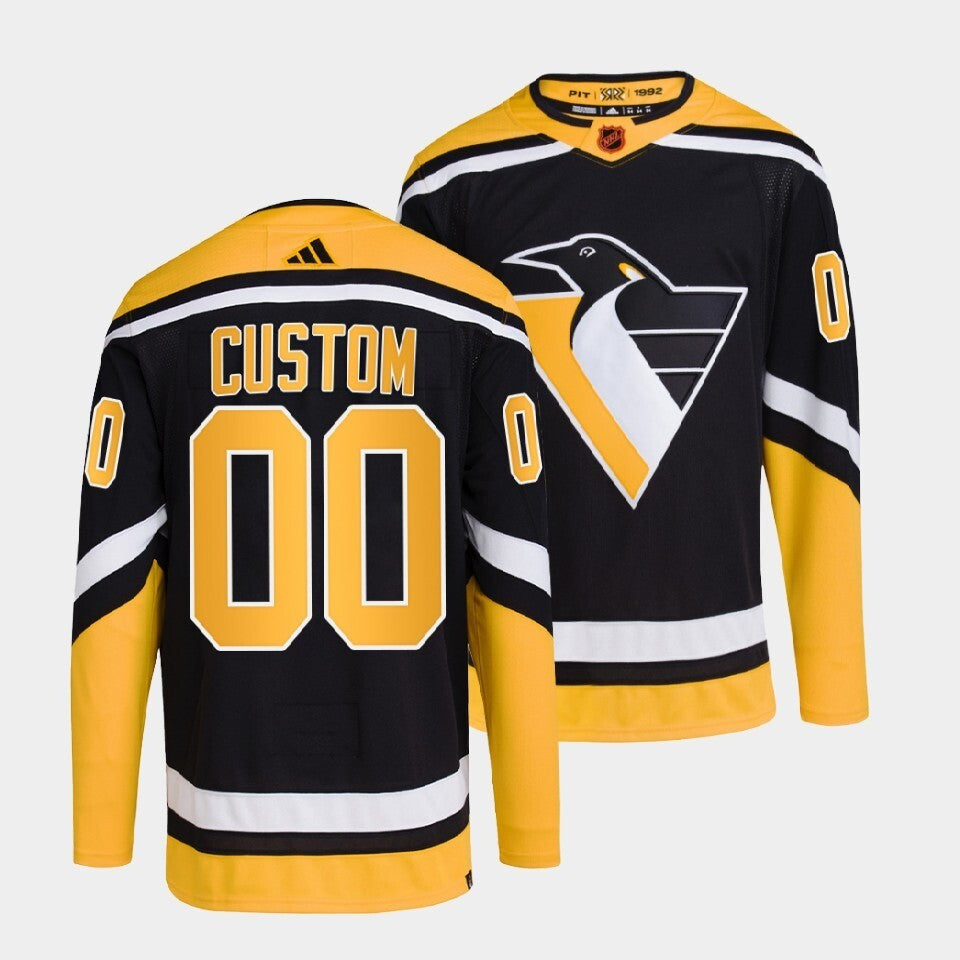 Pittsburgh Penguins #custom-black-2022reverse-retro-2.0-authentic-primegreen-jersey