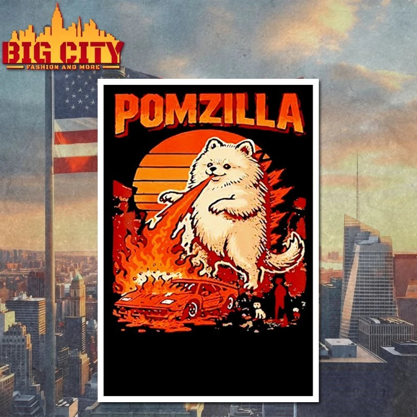 Pomzilla Pomeranian Dog Monster Pom Dog Lover Shirt