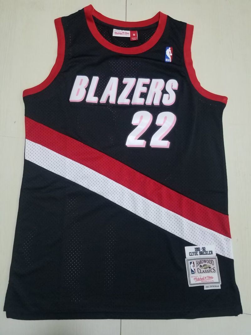 Portland Trail Blazers #22 Clyde Drexler Trail Blazers 22 Retro Black s-xxl Style 2
