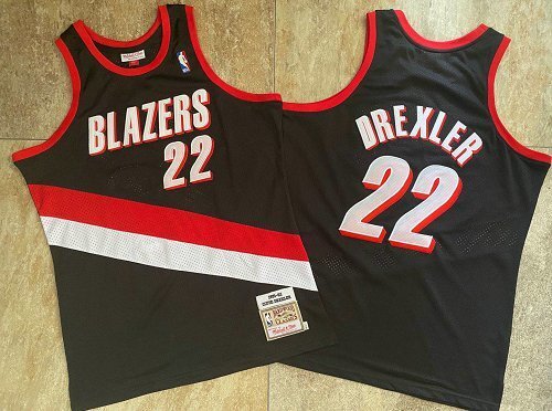 Portland Trail Blazers #22 Drexler Trail Blazers 22 # 91-92 Retro Black Embroidered Jersey