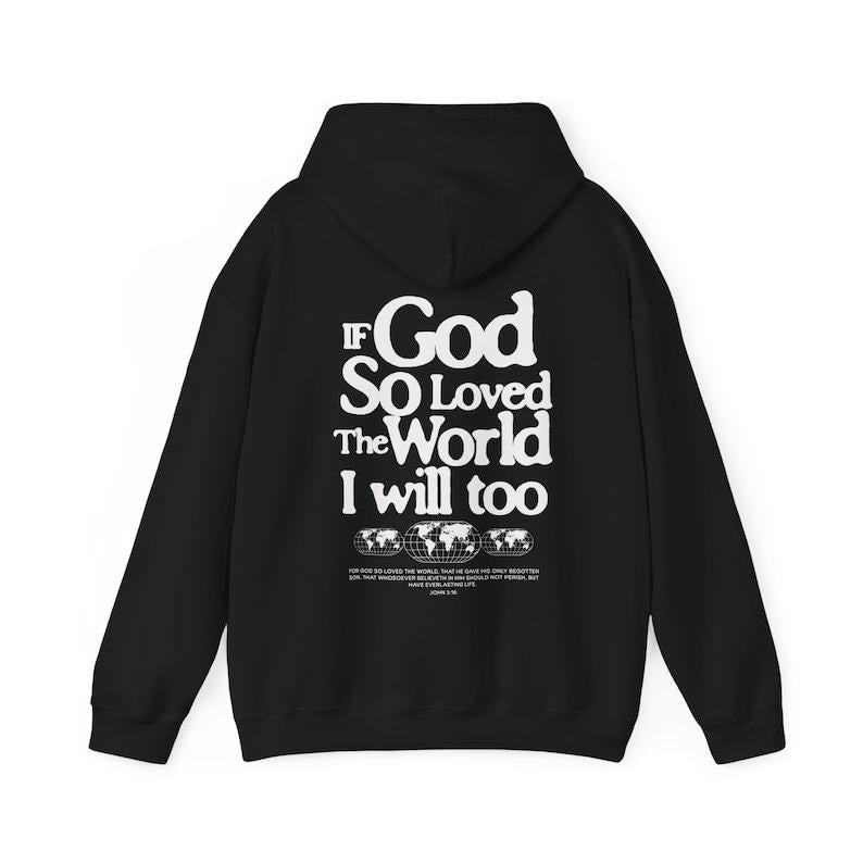 Premium If God so loved the world Christian Hoodie Aesthetic Chrsitan streetwear Bible Verse Hoodie Christian Clothing...