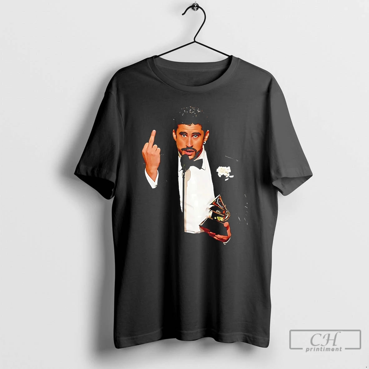 Premium Bad Bunny Grammy 2026 Middle Finger T-Shirts, Hoodie, Sweatshirt | WearSparks.com
