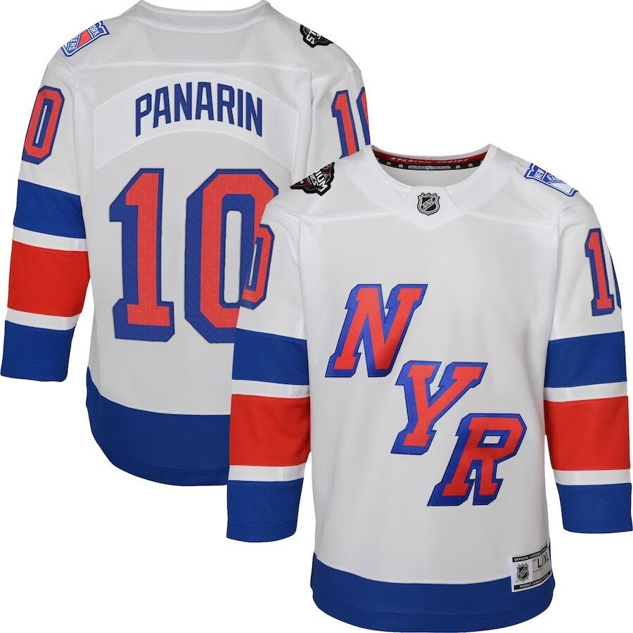 Preschool New York Rangers #10 Artemi Panarin 2024 NHL Stadium Series Premier Player Jersey – White