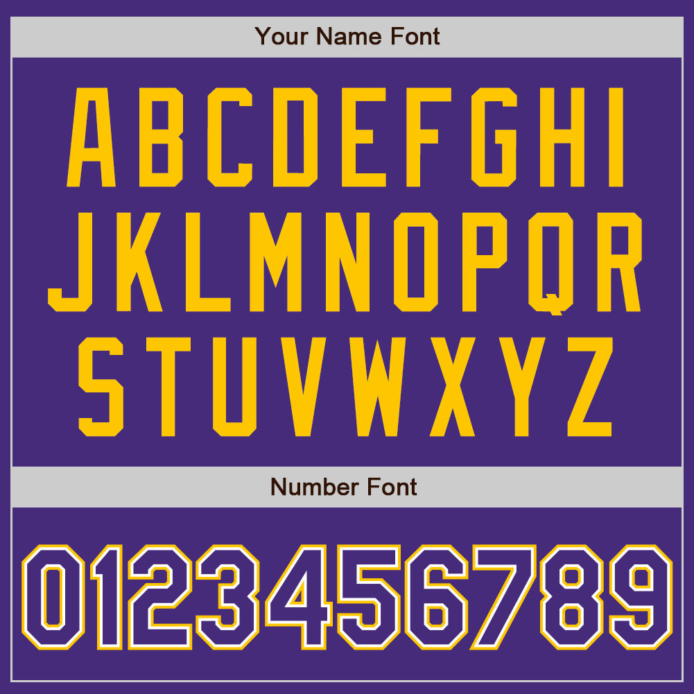 Custom Purple White-Yellow Authentic Baseball Jersey