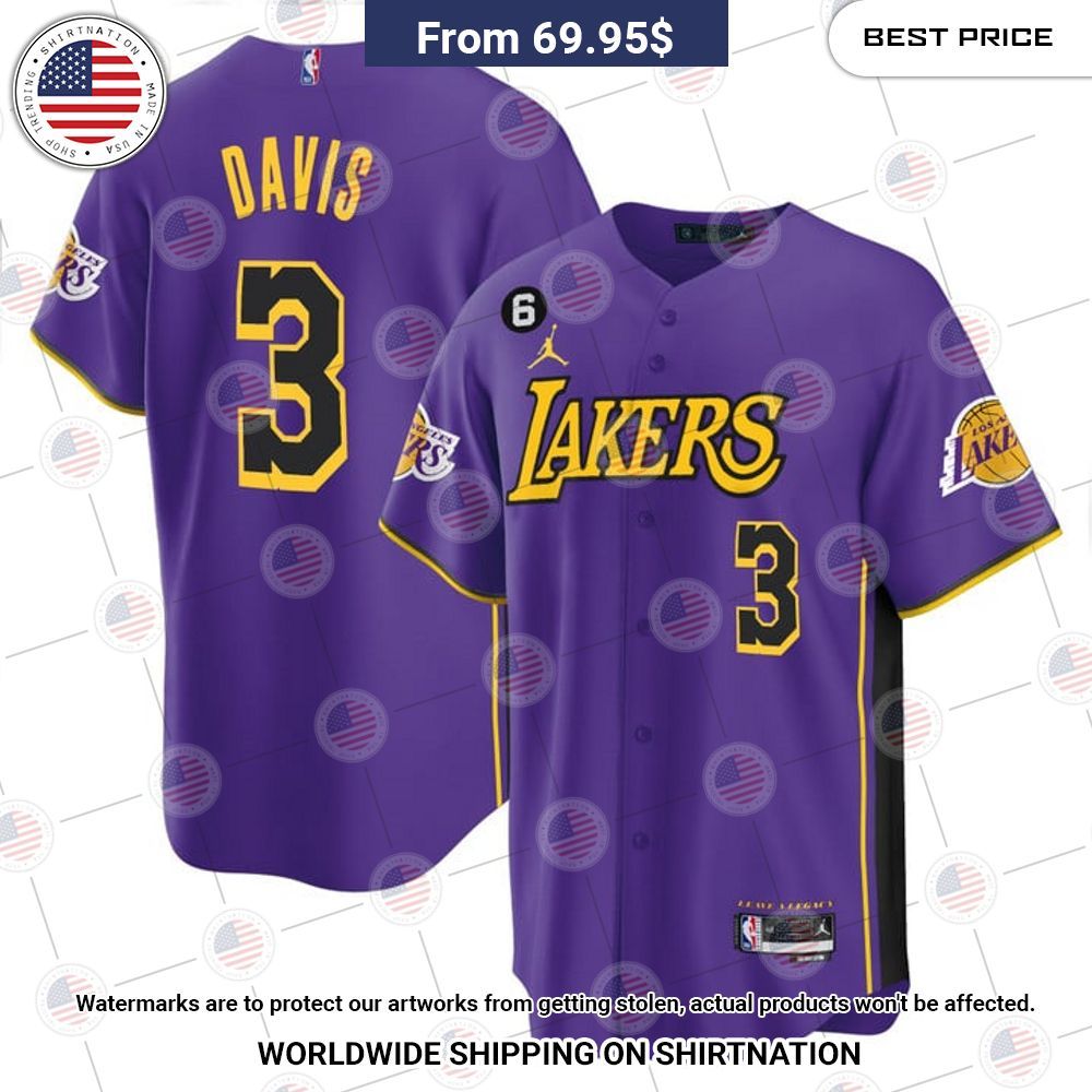 BEST Los Angeles Lakers Anthony Davis Baseball Jerseys