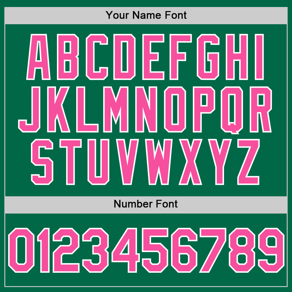 Custom Green Pink-White Star Raglan Sleeves Authentic Baseball Jersey