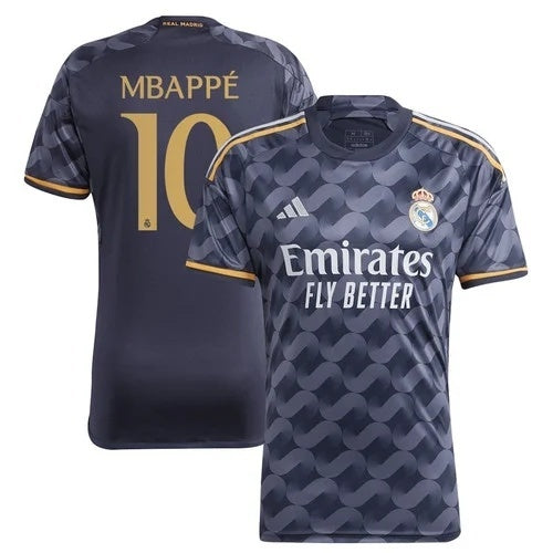 Real Madrid #10 Kylian Mbappe 2023 24 Away Men Jersey - Black