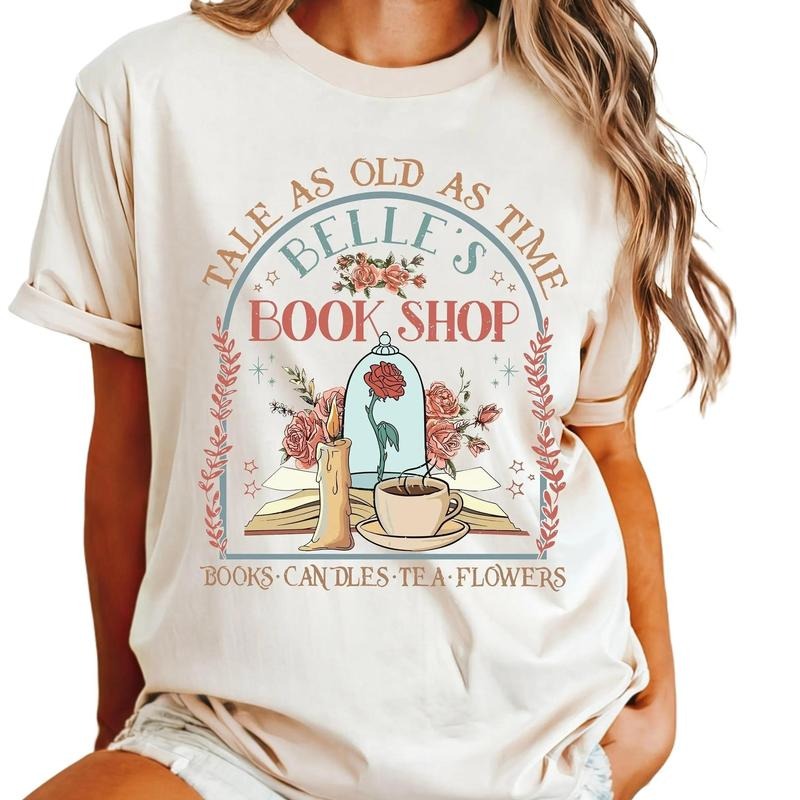 Retro A Tale as Old as Time Belle's Book Shop Shirt, Princess Belle's Book Club Shirt, Princess Bella Shirt, Beauty and...