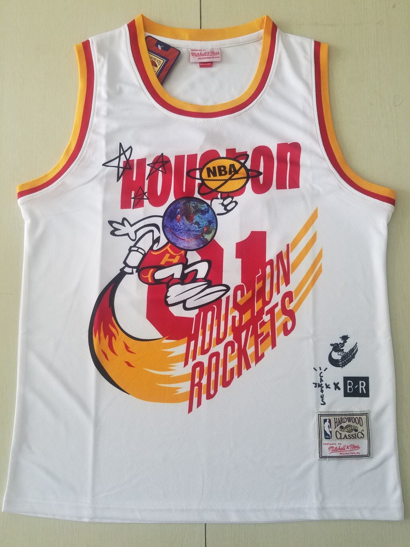 Rockets #01 JACK Travis Scott Mitchell Ness Bleacher Report Rockets Collaboration Jersey Style 6