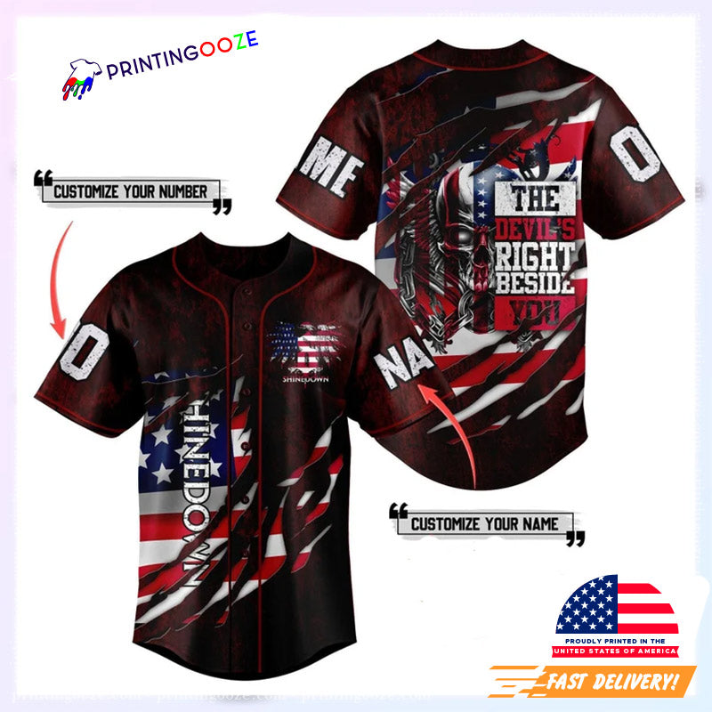 Shinedown Baseball Jersey, Shinedown The Revolutions Tour 2023 Merch