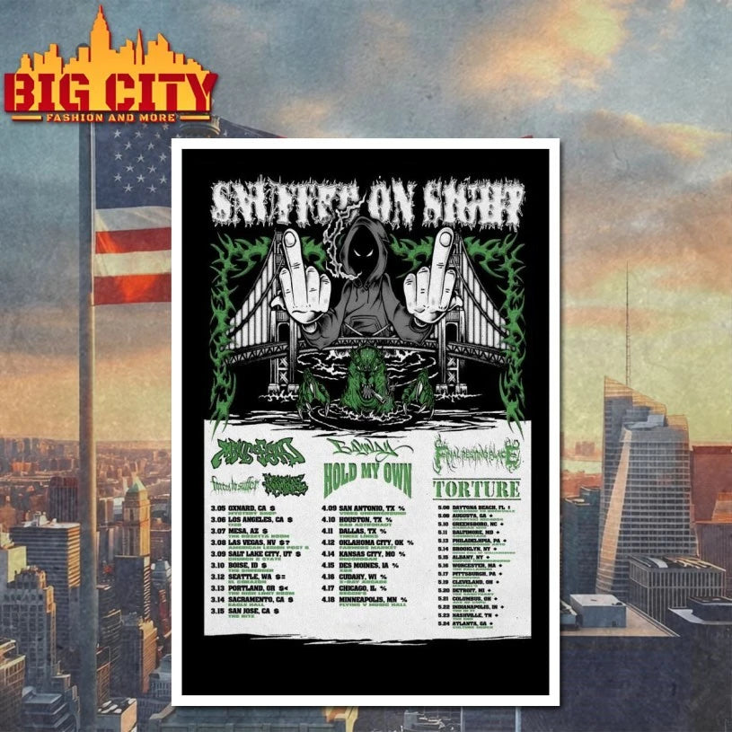 SNUFFED ON SIGHT Spring Tour 2026 Poster shirt