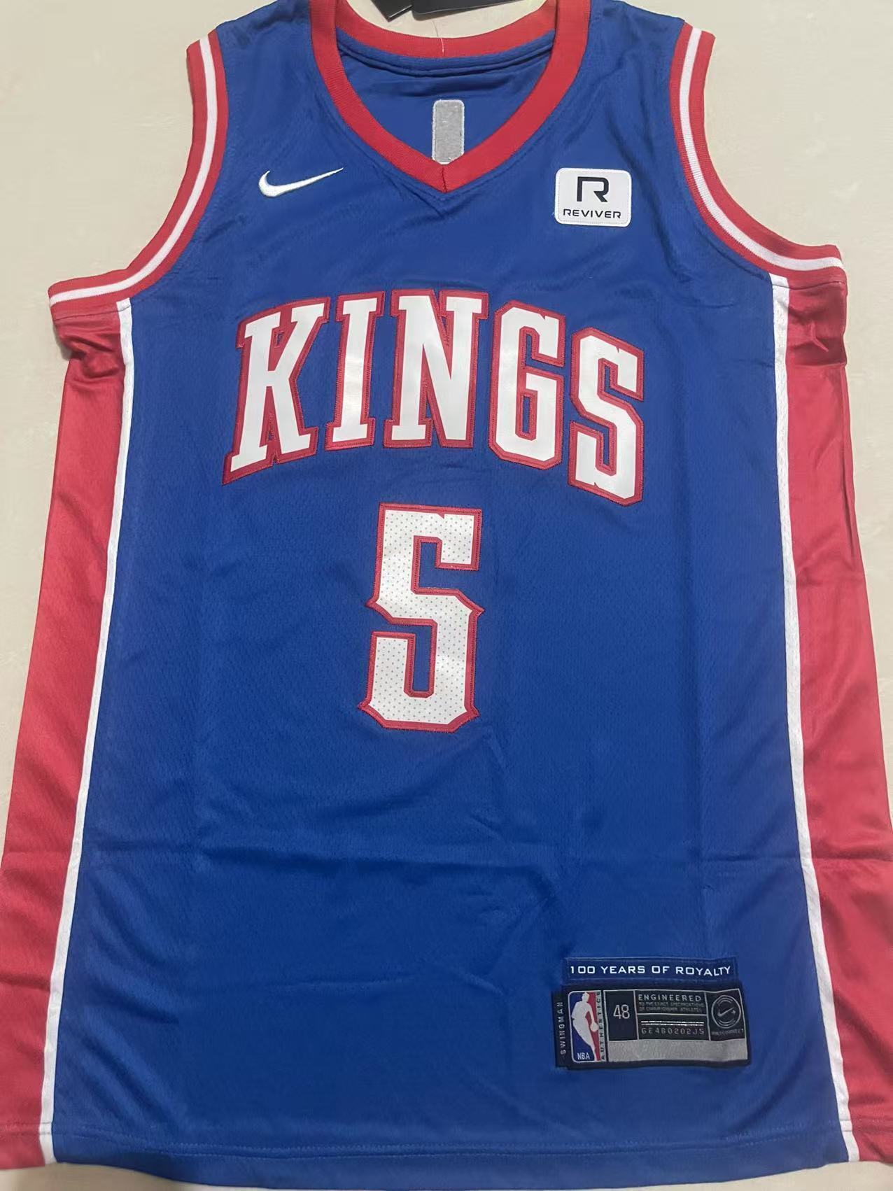 Sacramento Kings #5 De'Aaron Fox Kings 5 Colorful Blue Style 2