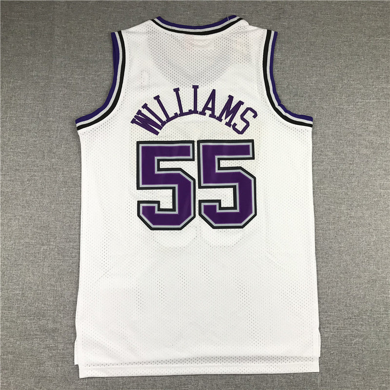 Sacramento Kings#55 Williams Kings 55 White Retro Logo Style 1