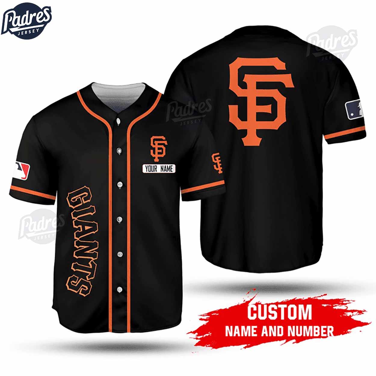 San Francisco Giants Black Custom Baseball Jersey - Padres Jersey Oasis: Elevate Your Baseball Style Game T-Shirts,...